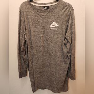 Nike Womens Gray Oversized Long Sleeve Shirt Size XL